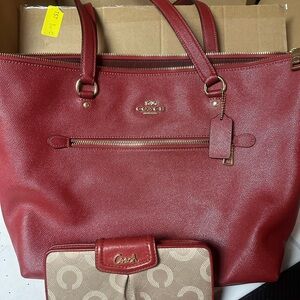 Coach bag and wallet to match
